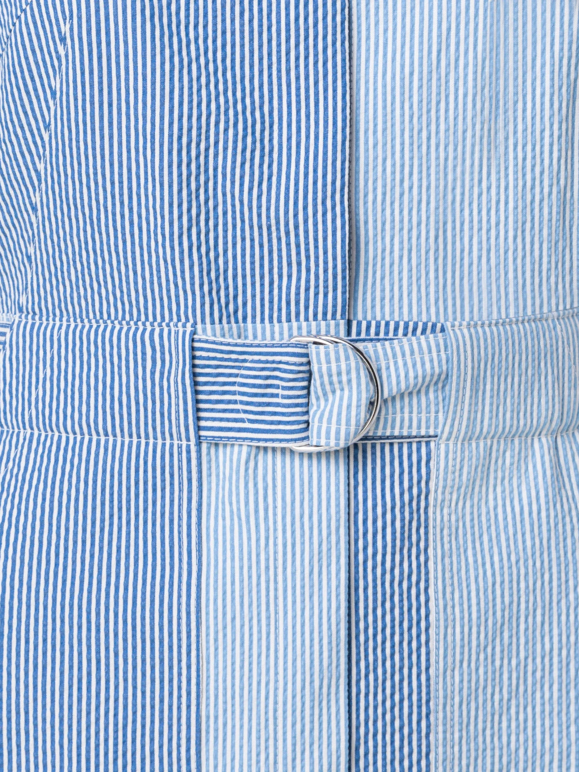 Sleeveless Cotton Seersucker Patchwork Midi Dress 9 Sleeveless Cotton Seersucker Patchwork Midi Dress - Image 7