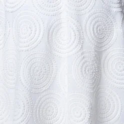 Cotton Batiste Midi Dress With Circle Loop Embroidery -Deals Vog Shift Store 742366