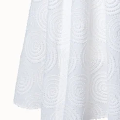 Cotton Batiste Midi Dress With Circle Loop Embroidery -Deals Vog Shift Store 742367