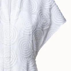 Cotton Batiste Midi Dress With Circle Loop Embroidery -Deals Vog Shift Store 742368