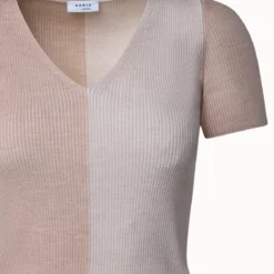 Colorblock Rib Knit Merino Wool Pullover -Deals Vog Shift Store 742412