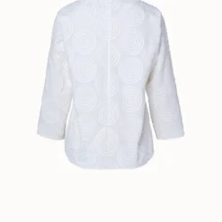 Cotton Batiste Blouse With Circle Loop Embroidery -Deals Vog Shift Store 742717