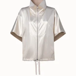 Reversible Lyocell Gabardine Jacket With Metallic Shine