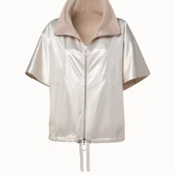 Reversible Lyocell Gabardine Jacket With Metallic Shine -Deals Vog Shift Store 743179