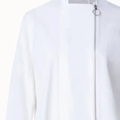 Cotton Popelin Blouse With Asymmetrical Zip -Deals Vog Shift Store 744696