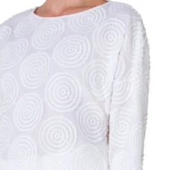 Cotton Batiste Blouse With Circle Loop Embroidery -Deals Vog Shift Store 751860