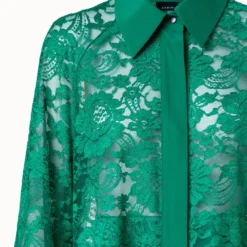 AKRIS Oversized Floral Techno Lace Shirt Jacket -Deals Vog Shift Store 759605