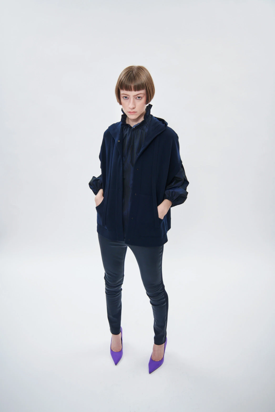 Fancy Skinny Leg Pants In Lambskin And Jersey 4 Fancy Skinny Leg Pants In Lambskin And Jersey - Image 2