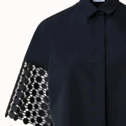 Cotton Poplin Blouse With Kaleidoscope Dot Embroidery 11 Cotton Poplin Blouse With Kaleidoscope Dot Embroidery -Deals Vog Shift Store 767717