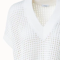 Chunky Cotton Dot Mesh Pullover -Deals Vog Shift Store 768203