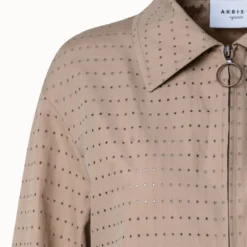 Perforated Pin Dot Cotton Poplin Jacket -Deals Vog Shift Store 768366