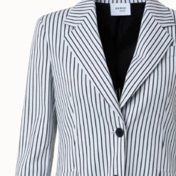 Cotton Stretch Pinstripe Jacquard Jacket -Deals Vog Shift Store 768426