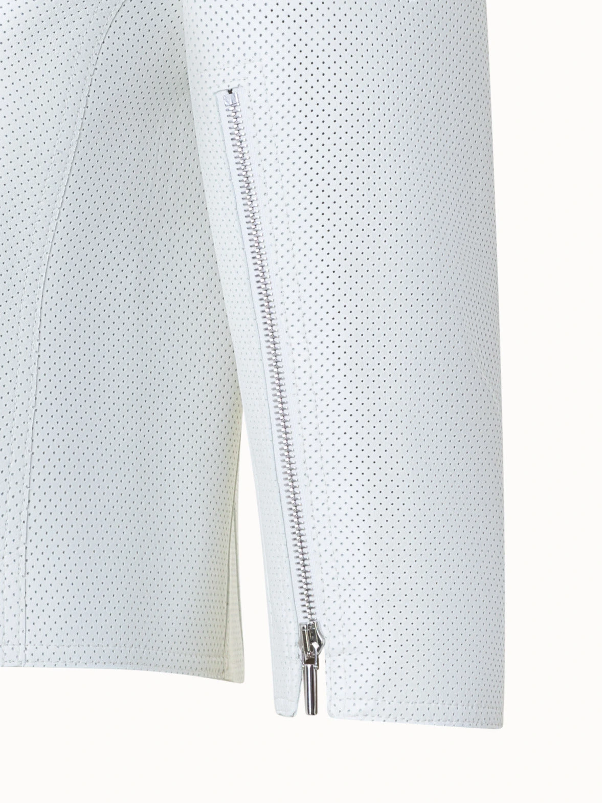 Perforated Pin Dot Nappa Leather Biker Jacket 7 Perforated Pin Dot Nappa Leather Biker Jacket - Image 5