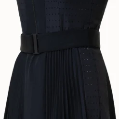 Perforated Pin Dot Cotton Poplin Dress -Deals Vog Shift Store 768504