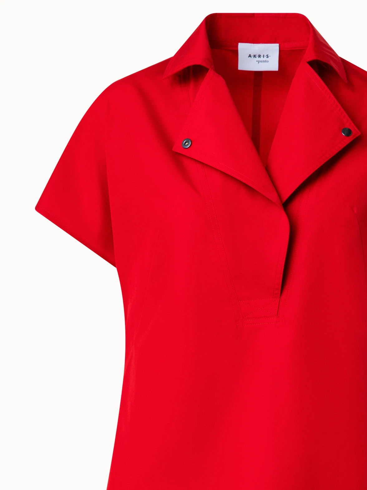 Cotton Stretch Gabardine Dress With Biker Collar 7 Cotton Stretch Gabardine Dress With Biker Collar - Image 5