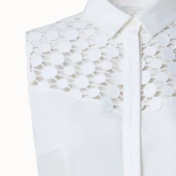 Cotton Poplin Dress With Kaleidoscope Dot Embroidery -Deals Vog Shift Store 768620