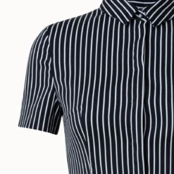 Flared Dress In Pinstripe Cotton Blend Jacquard -Deals Vog Shift Store 768624