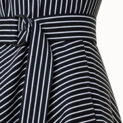 Flared Dress In Pinstripe Cotton Blend Jacquard -Deals Vog Shift Store 768625