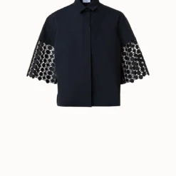 Cotton Poplin Blouse With Kaleidoscope Dot Embroidery