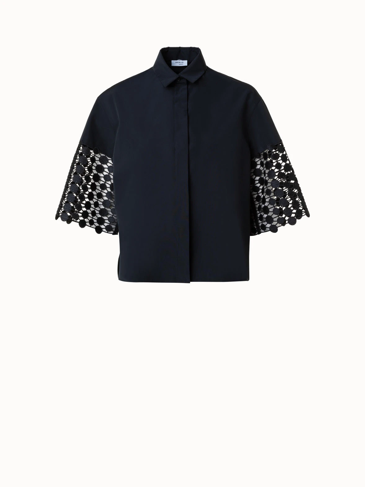 Cotton Poplin Blouse With Kaleidoscope Dot Embroidery 3 Cotton Poplin Blouse With Kaleidoscope Dot Embroidery