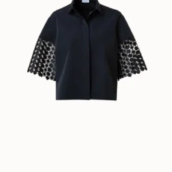 Cotton Poplin Blouse With Kaleidoscope Dot Embroidery 10 Cotton Poplin Blouse With Kaleidoscope Dot Embroidery -Deals Vog Shift Store 768746