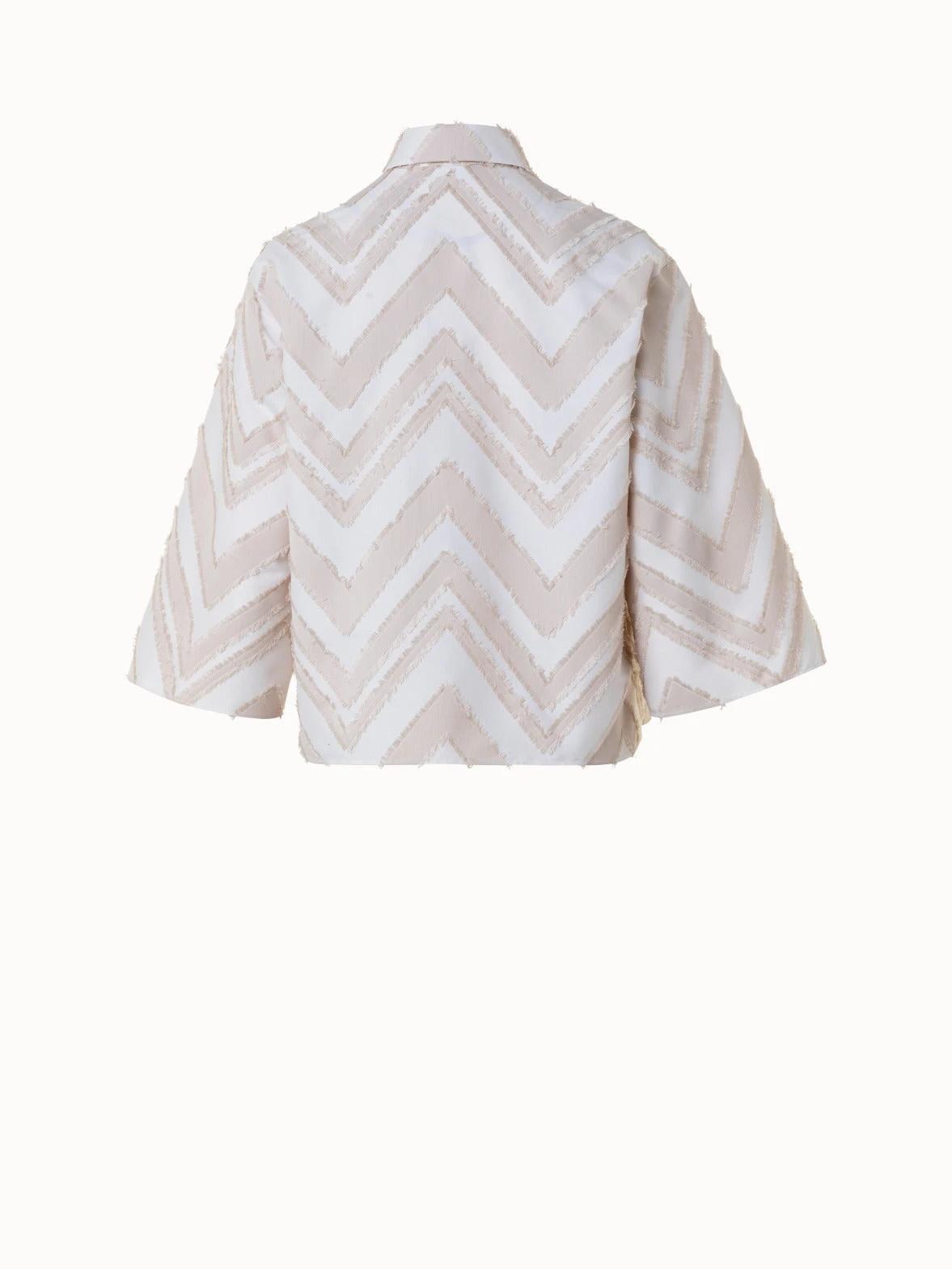 Fringed Zigzag Cotton Blend Jacquard Blouse 4 Fringed Zigzag Cotton Blend Jacquard Blouse - Image 2