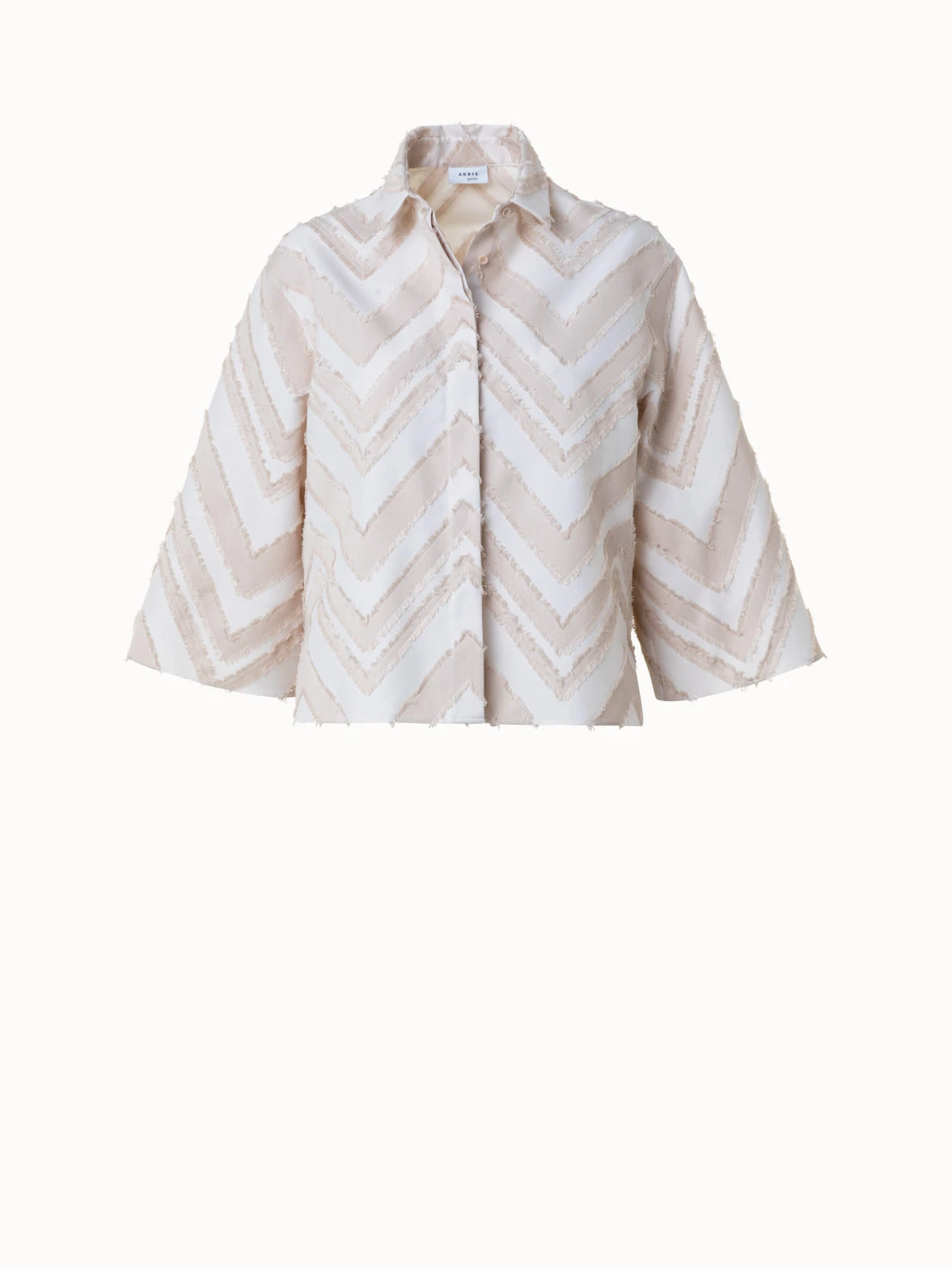 Fringed Zigzag Cotton Blend Jacquard Blouse 5 Fringed Zigzag Cotton Blend Jacquard Blouse - Image 3
