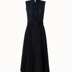 Perforated Pin Dot Cotton Poplin Dress