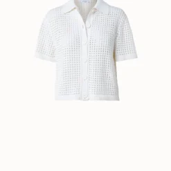 Chunky Cotton Dot Mesh Polo Shirt