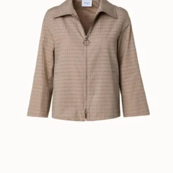 Perforated Pin Dot Cotton Poplin Jacket -Deals Vog Shift Store 769343