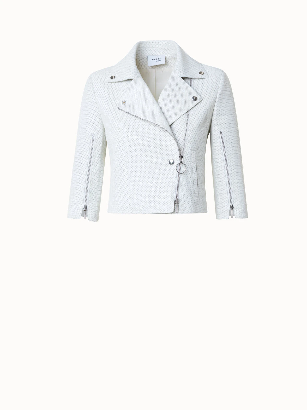 Perforated Pin Dot Nappa Leather Biker Jacket 5 Perforated Pin Dot Nappa Leather Biker Jacket - Image 3