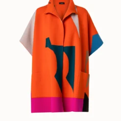 AKRIS Reversible Cashmere Knit Composed Letters Intarsia Double-Face Cape 12 AKRIS Reversible Cashmere Knit Composed Letters Intarsia Double-Face Cape -Deals Vog Shift Store 770191