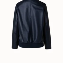 AKRIS Lambskin Leather Bomber Jacket 9 AKRIS Lambskin Leather Bomber Jacket -Deals Vog Shift Store 770275