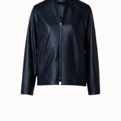 AKRIS Lambskin Leather Bomber Jacket 10 AKRIS Lambskin Leather Bomber Jacket -Deals Vog Shift Store 770277