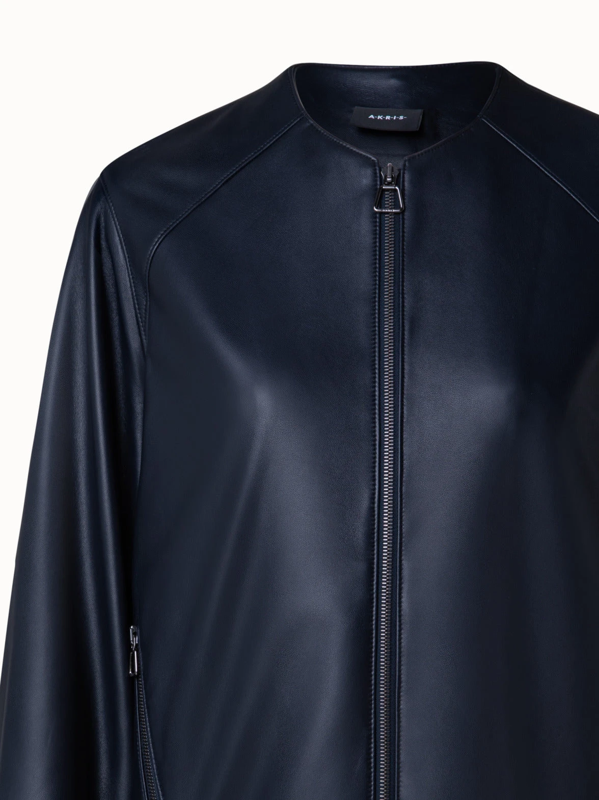 AKRIS Lambskin Leather Bomber Jacket 6 AKRIS Lambskin Leather Bomber Jacket - Image 4