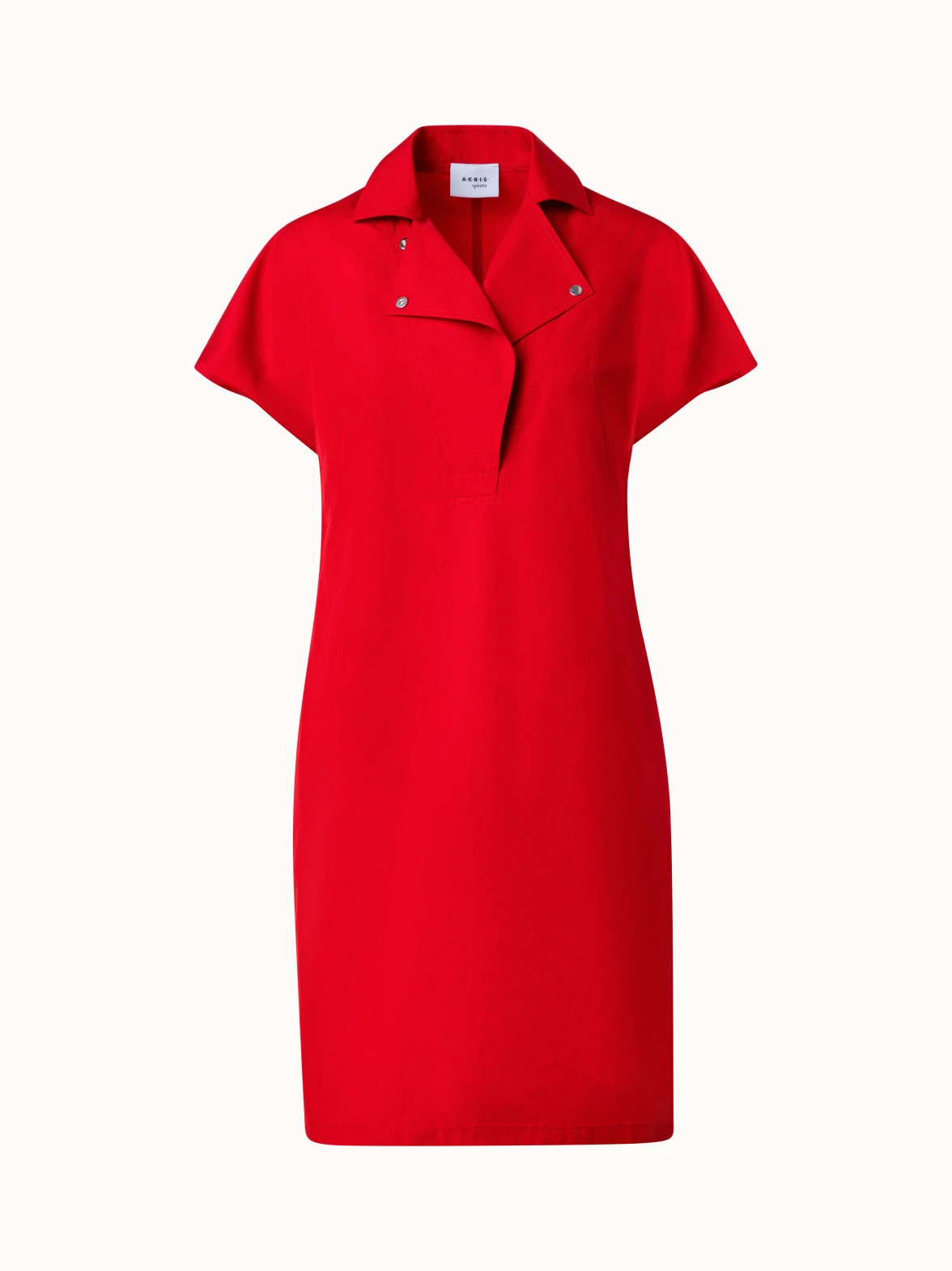 Cotton Stretch Gabardine Dress With Biker Collar 4 Cotton Stretch Gabardine Dress With Biker Collar - Image 2