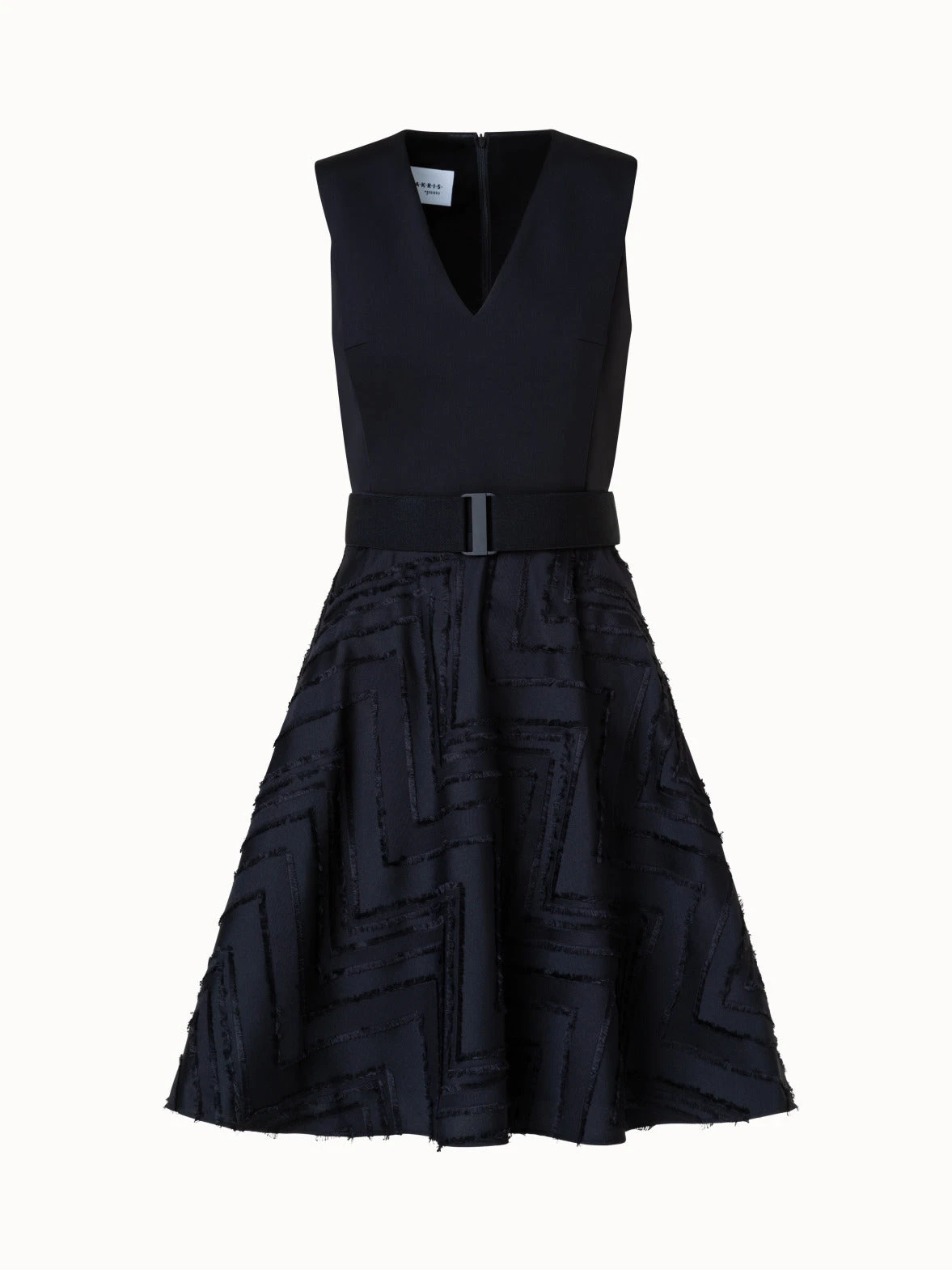 Fringed Zigzag Cotton Blend Jacquard Dress 3 Fringed Zigzag Cotton Blend Jacquard Dress