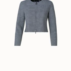 AKRIS Reversible Checked Wool Double-Face Jacket -Deals Vog Shift Store 774738