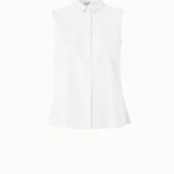 Perforated Pin Dot Cotton Poplin Blouse -Deals Vog Shift Store 808206