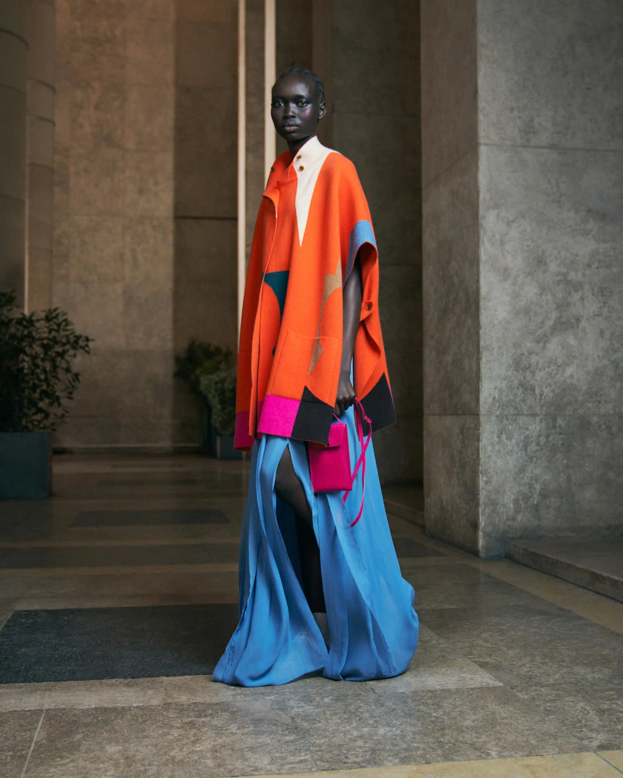 AKRIS Reversible Cashmere Knit Composed Letters Intarsia Double-Face Cape 3 AKRIS Reversible Cashmere Knit Composed Letters Intarsia Double-Face Cape