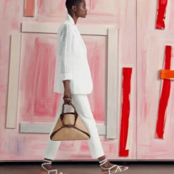 AKRIS Long Cotton Organza Striped Jacquard Jacket -Deals Vog Shift Store Accessoires Akris SS21 A23