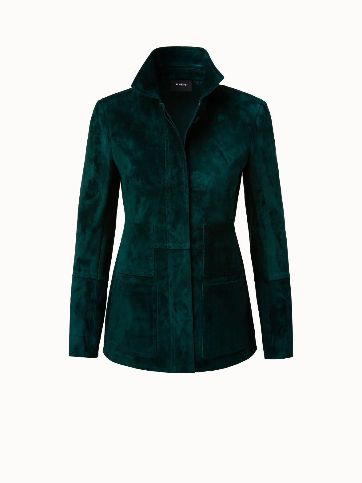 AKRIS Fitted Lamb Suede Leather Jacket 3 AKRIS Fitted Lamb Suede Leather Jacket