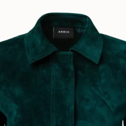 AKRIS Fitted Lamb Suede Leather Jacket 13 AKRIS Fitted Lamb Suede Leather Jacket -Deals Vog Shift Store Designer leather jacket women green Akris 4 scaled