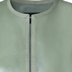 AKRIS Short Lambskin Leather Jacket -Deals Vog Shift Store Green short womens leather jacket 2