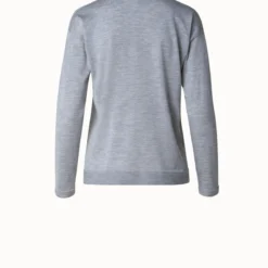 AKRIS Cashmere Silk Knit With Detachable Turtleneck -Deals Vog Shift Store Pullover grey silk cashmere 2